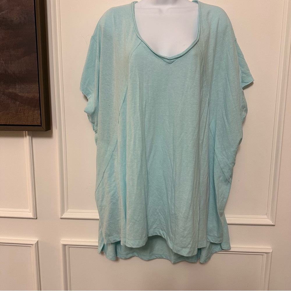 Free People City Vibes Calypso shirt medium tshirt oversized blue
